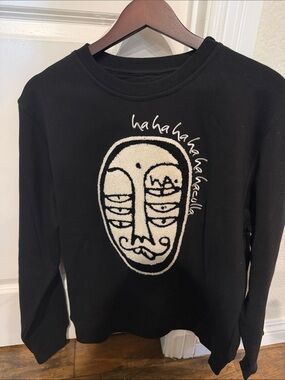 Naculla Black Sweatshirt with White Script Logo